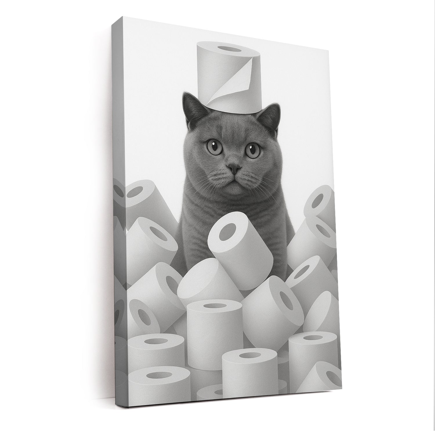 Custom Photo Cat Bathroom Canvas