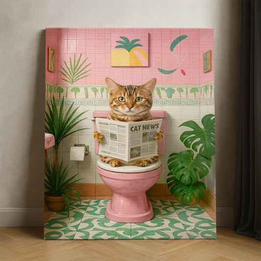 Custom Photo Cat Bathroom Style 10 Canvas Gift For Cat Lovers