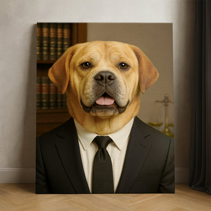 Custom Photo Lawyer Dog Canvas Gift For Dog Lovers