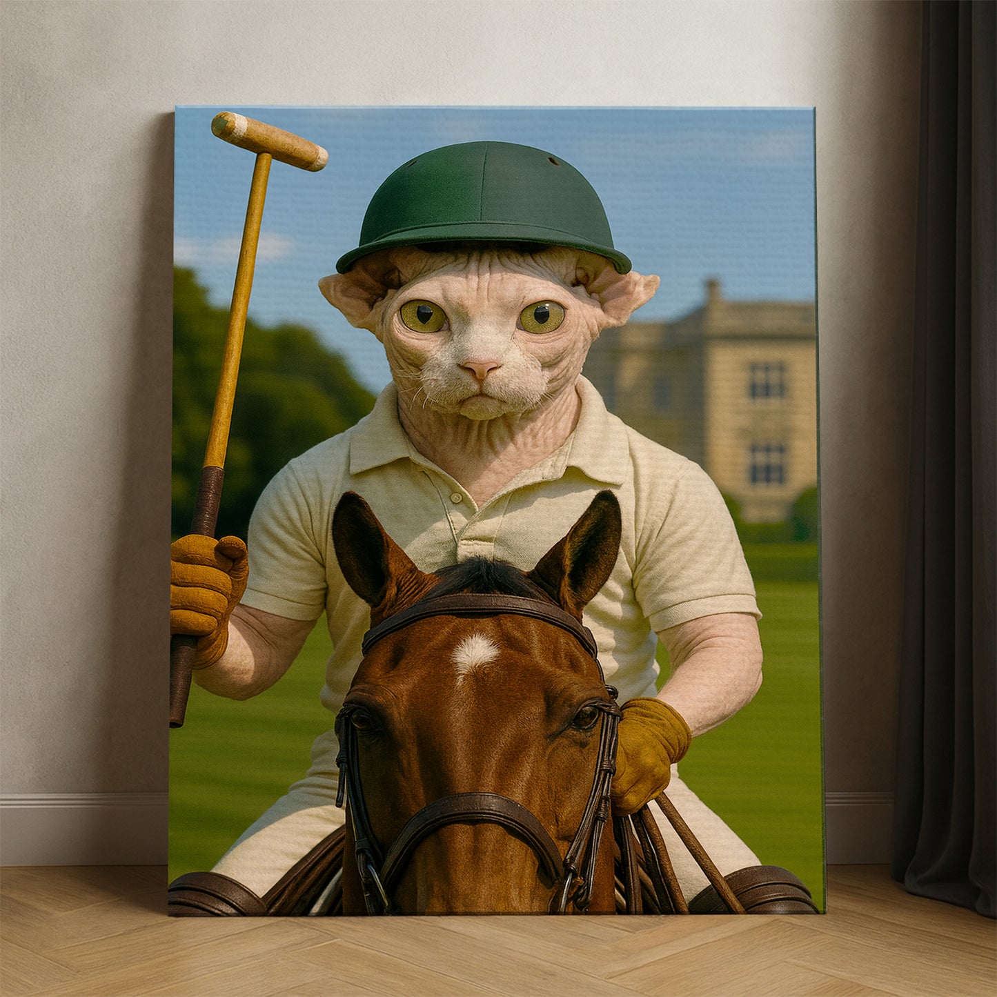 Custom Photo Polo Sport Cat Canvas Gift For Cat Lovers