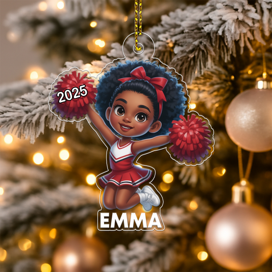 Custom Name Cheerleade Xmas Acrylic Ornament Christmas Gift