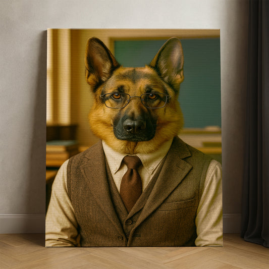 Custom Photo Professor Teacher Dog Canvas Gift For Dog Lovers