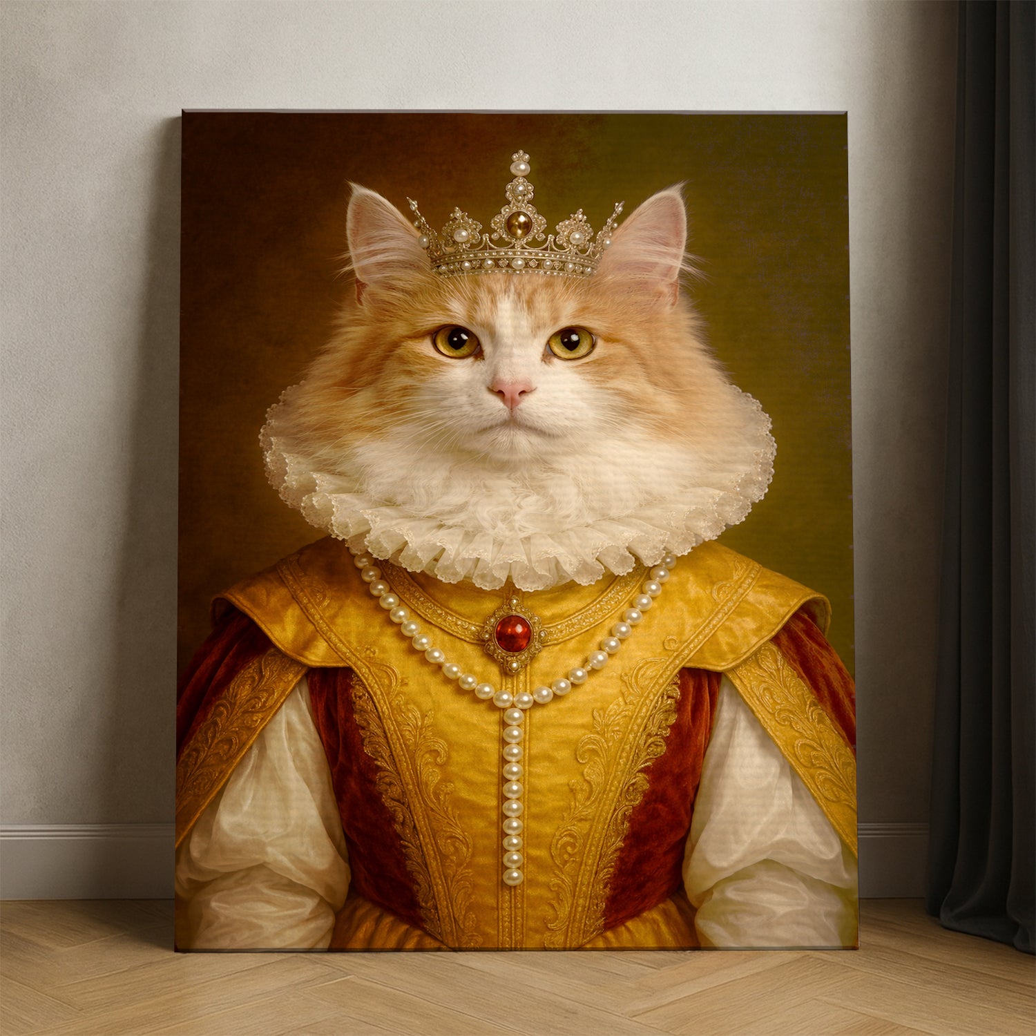 Custom Photo Cat Queen Royal Canvas Gift For Cat Lovers