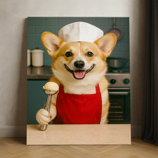 Custom Photo Dog Chef Canvas Gift For Dog Lovers