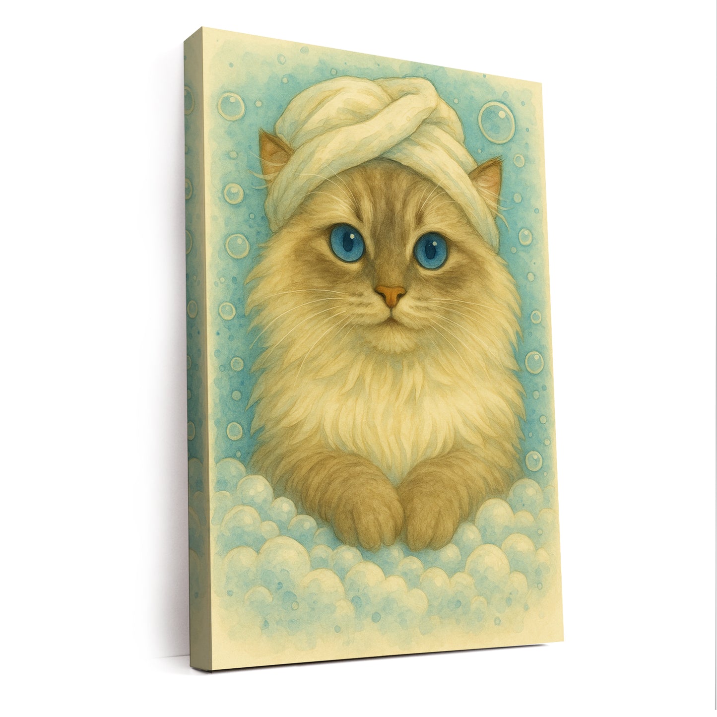 Custom Cat Potrait In Bathroom Canvas