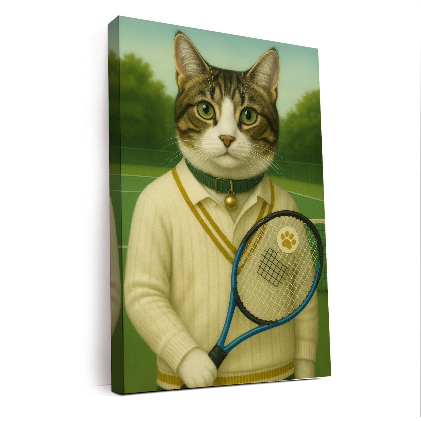 Custom Photo Tennis Player Cat Canvas