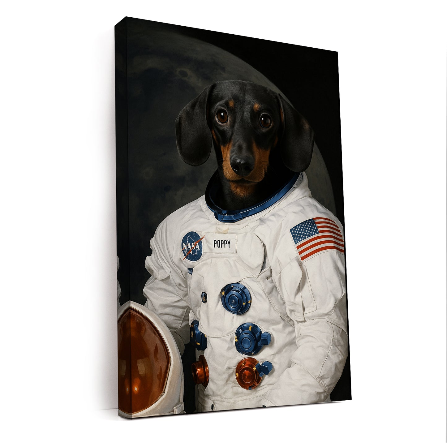 Custom Photo Dog Astronaut Canvas _ Gift For Dog Lovers