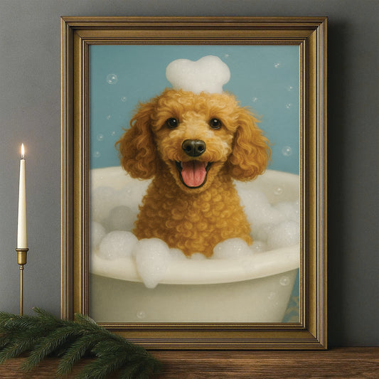 Custom Photo Dog Bathroom Style 29 Canvas Framed Wall Art Gift For Dog Lovers