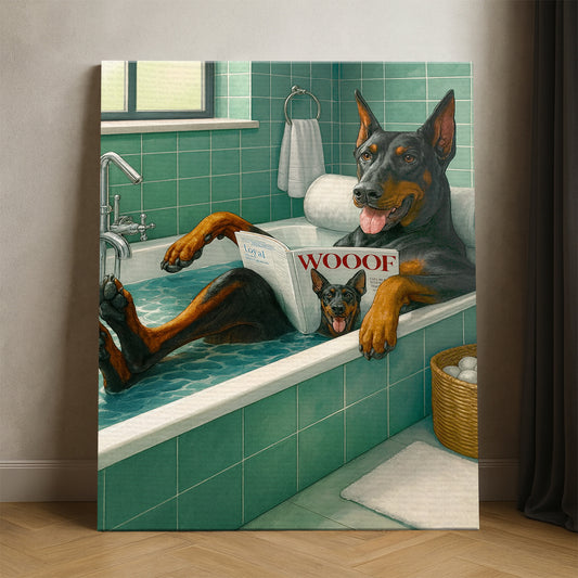 Custom Photo Dog Bathroom Style 22 Canvas Gift For Dog Lovers