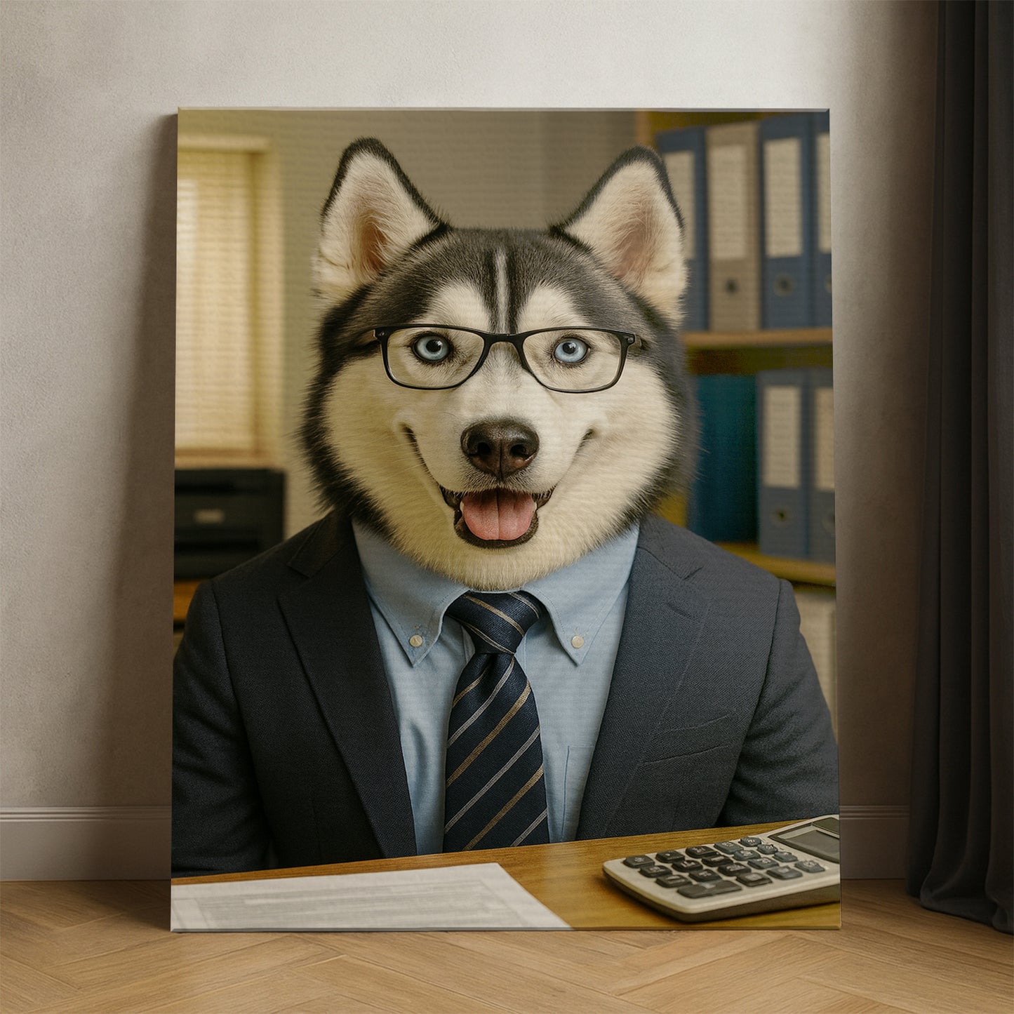 Custom Photo Accountant Dog Canvas Gift For Dog Lovers