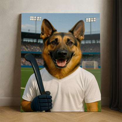 Custom Photo Field Hockey Dog Canvas Gift For Dog Lovers