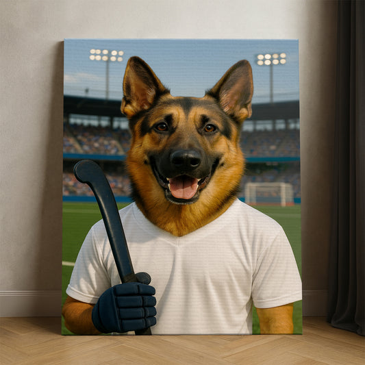 Custom Photo Field Hockey Dog Canvas Gift For Dog Lovers