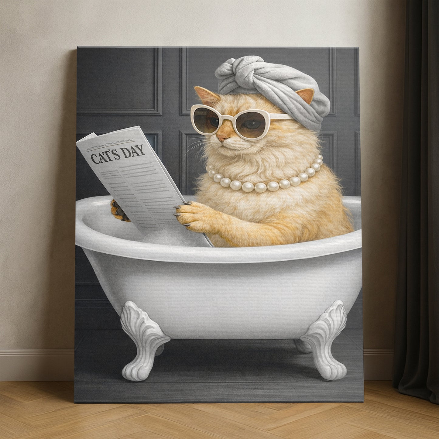 Custom Photo Cat Bathroom Style 9 Canvas Gift For Cat Lovers