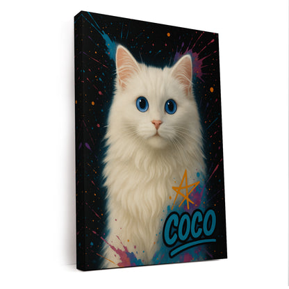 Custom Cat Pet Portrait Contemporary Canvas