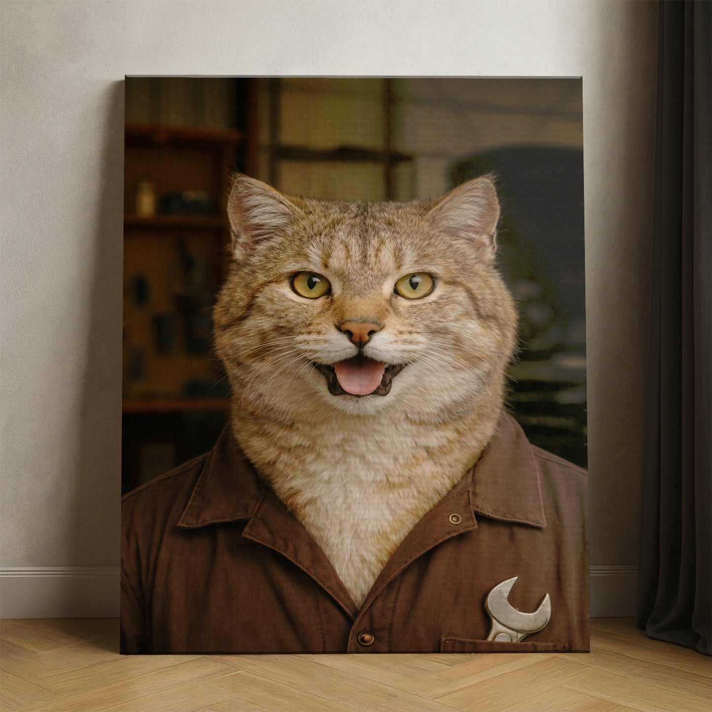 Custom Photo Mechanic Cat Canvas Gift For Cat Lovers