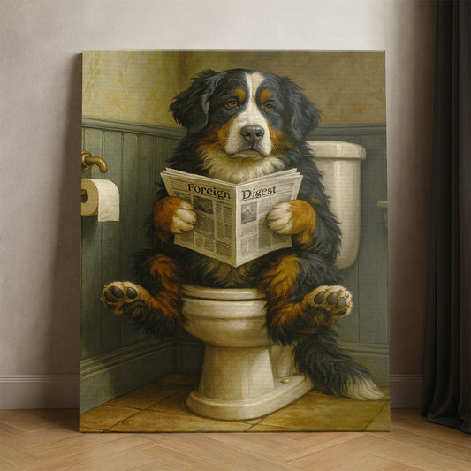 Custom Photo Dog In Bathroom Style 2 Canvas Gift For Dog Lovers