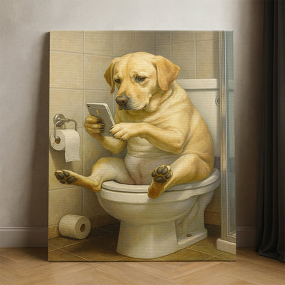 Custom Photo Dog Bathroom Style 3 Canvas Gift For Dog Lovers