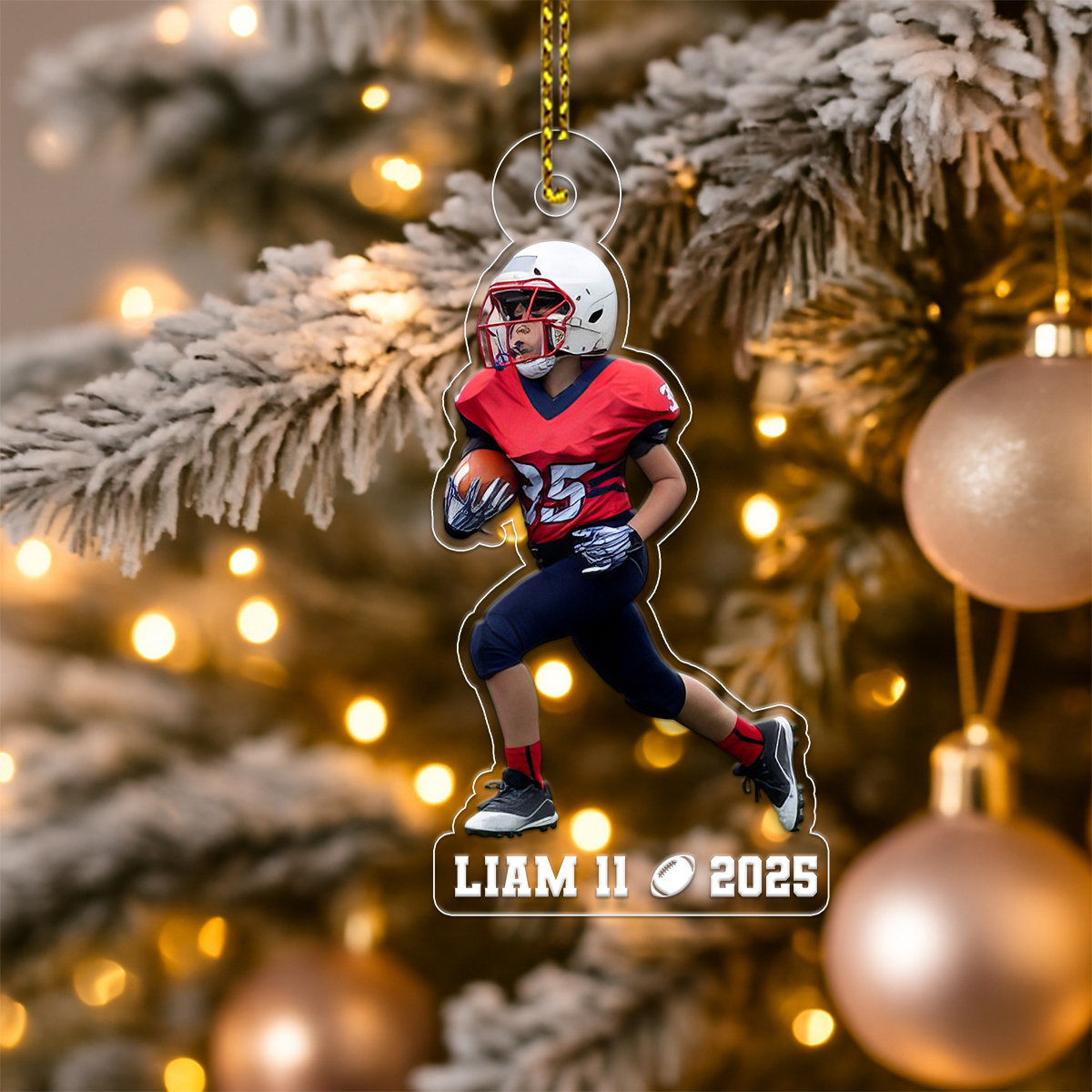 Custom Name Football Player With Name Acrylic Ornament Christmas Gift