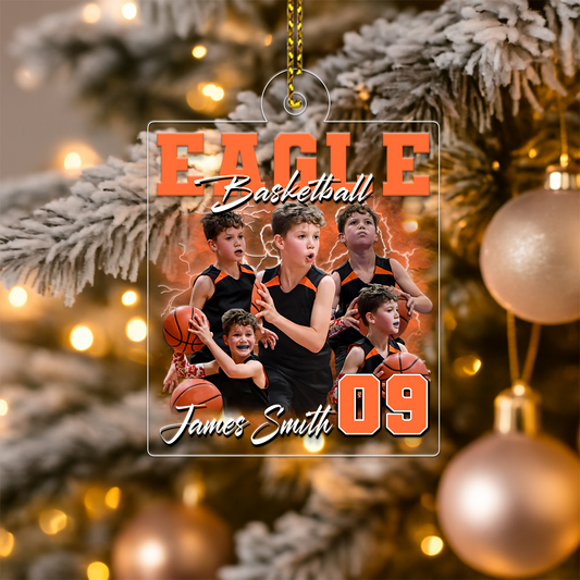 Custom Photo Basketball For Boy Acrylic Ornament Christmas Gift