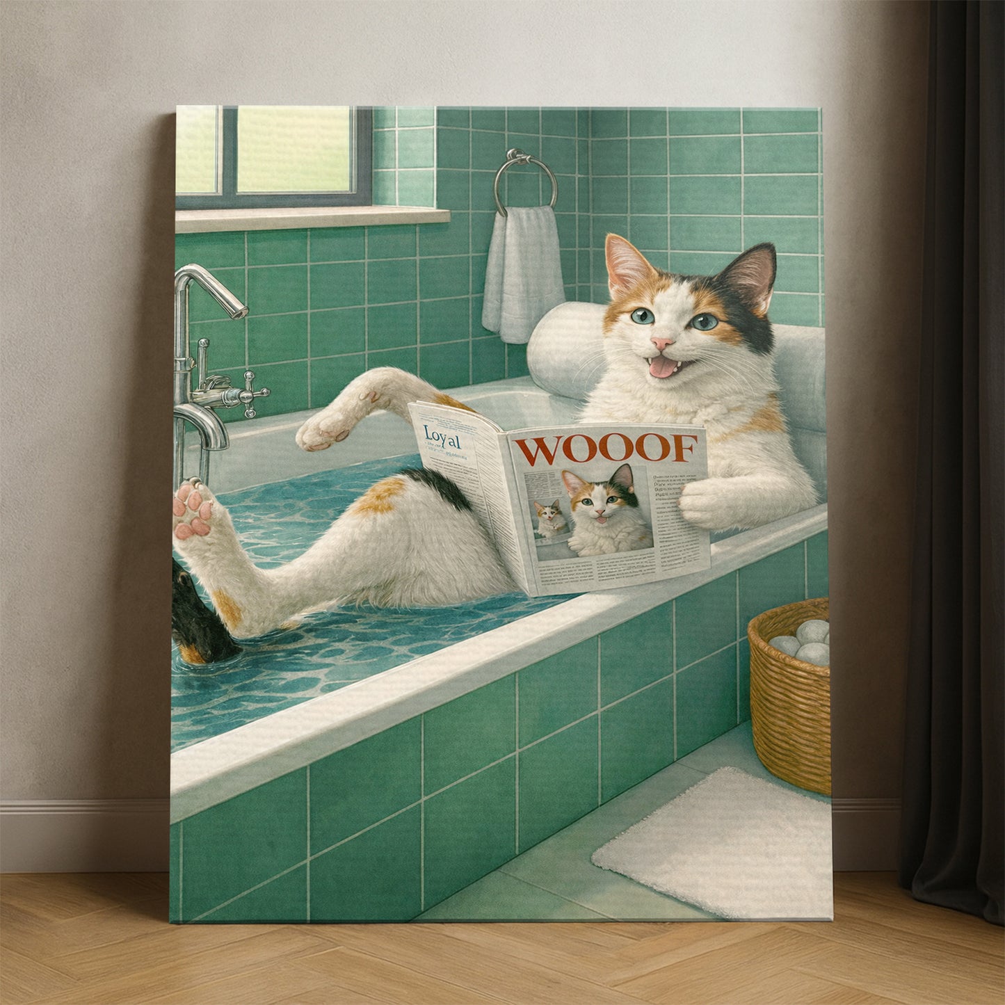 Custom Photo Cat Bathroom Style 22 Canvas Gift For Cat Lovers