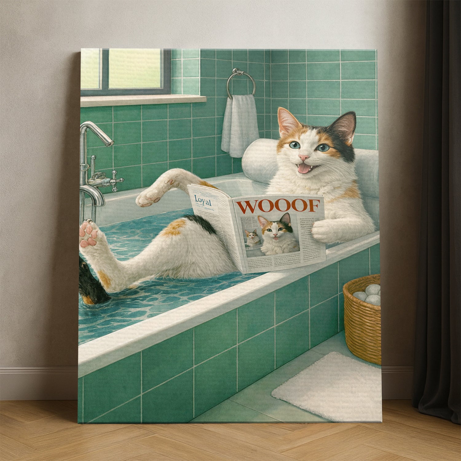 Custom Photo Cat Bathroom Style 22 Canvas Gift For Cat Lovers