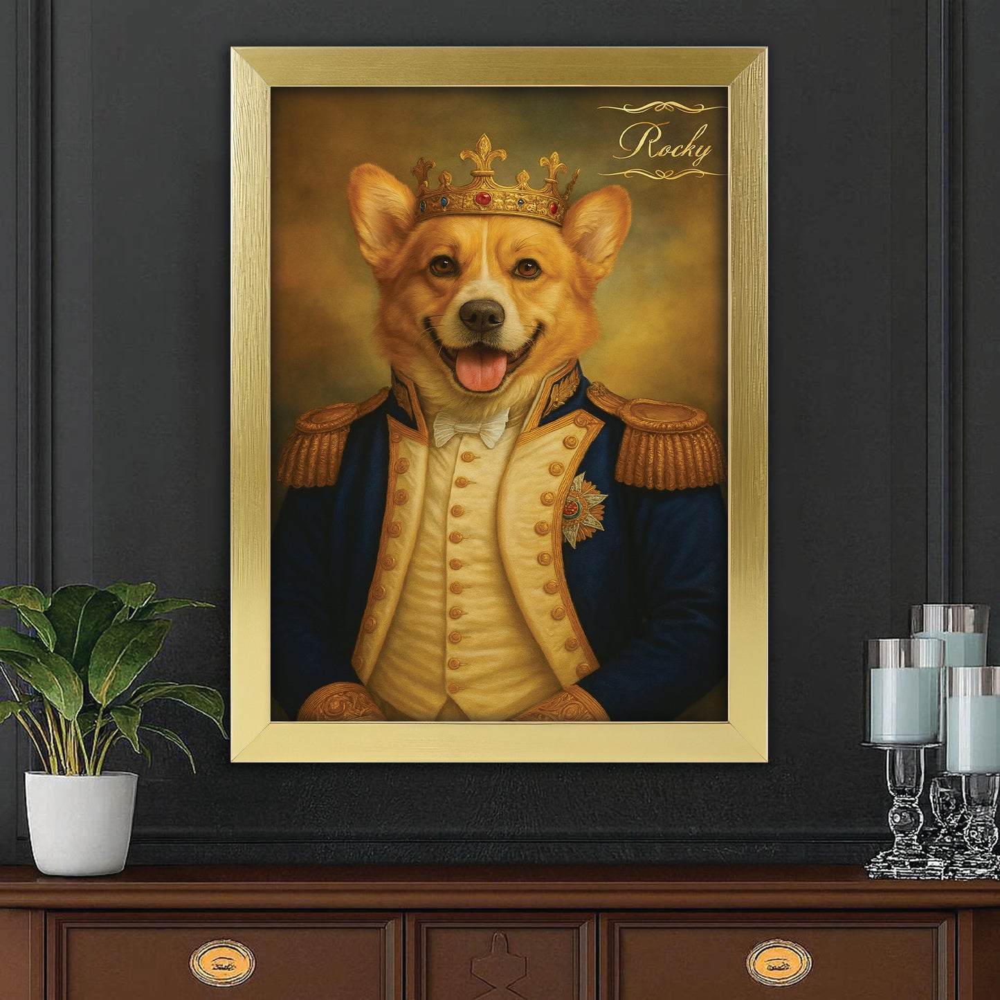 Custom Photo Great Captain Dog Canvas Framed Wall Art Gift For Dog Lovers