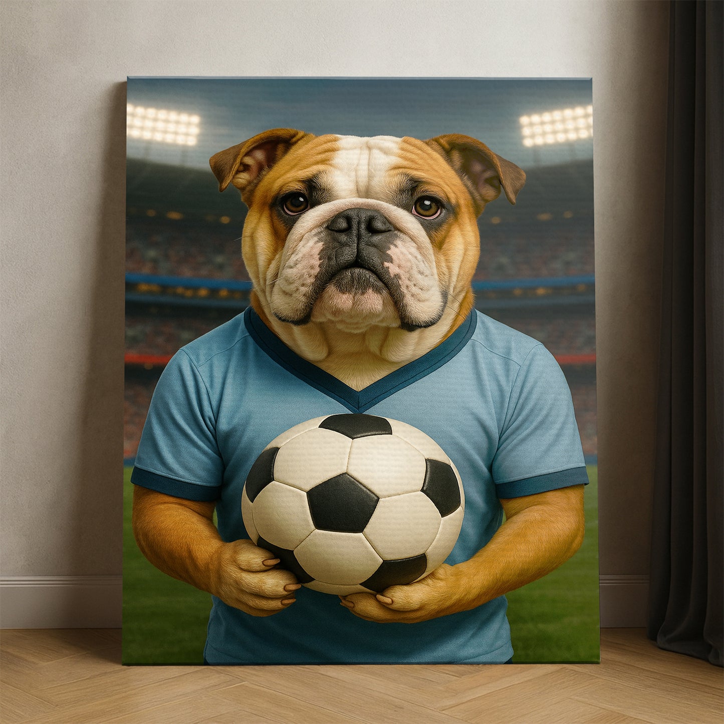 Custom Photo Soccer Dog Canvas Gift For Dog Lovers