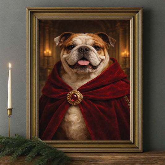 Custom Photo King Royal Dog Canvas Framed Wall Art Gift For Dog Lover