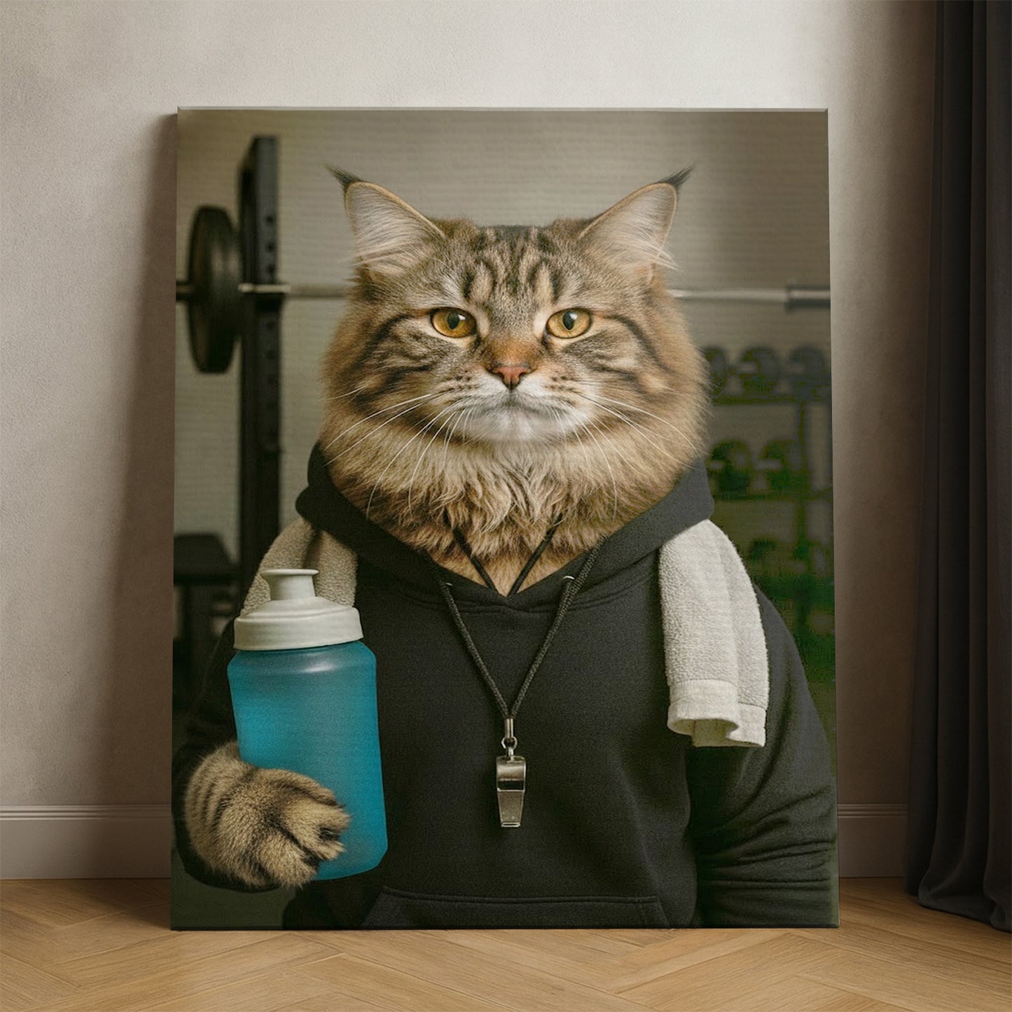 Custom Photo Personal Trainer Cat Canvas Gift For Cat Lovers