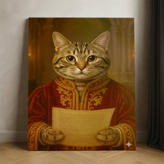 Custom Photo Cat Royal Style 06 Canvas Gift For Cat Lovers