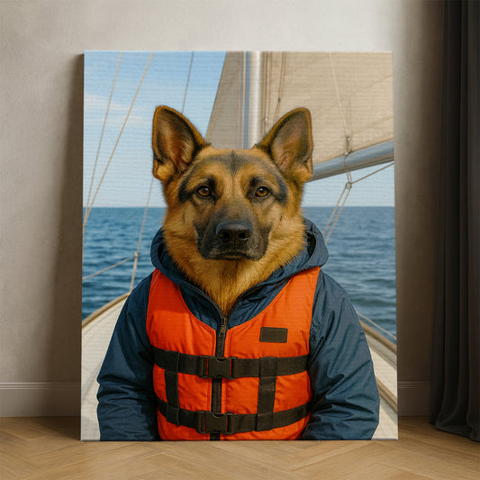 Custom Photo Sailor Dog Canvas Gift For Dog Lovers