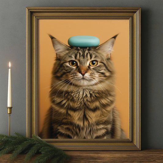 Custom Photo Cat Bathroom Style 24 Canvas Framed Wall Art Gift For Cat Lovers