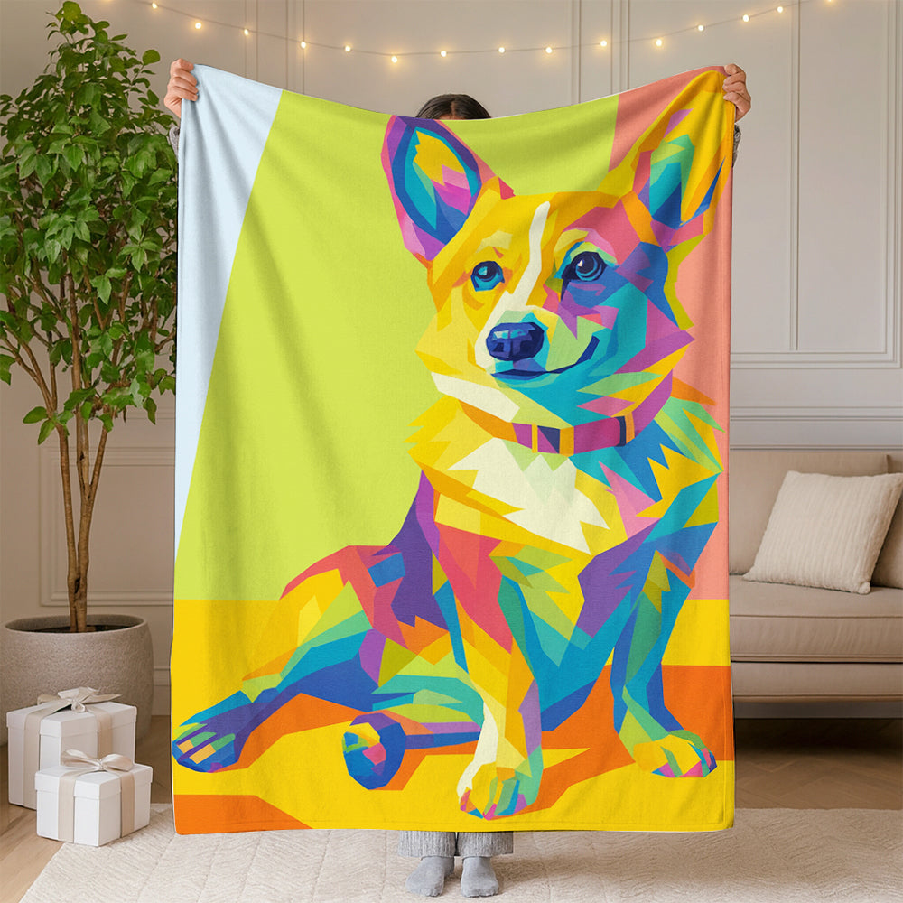 Custom Photo Pop Art BlanketGift For Dog Lovers