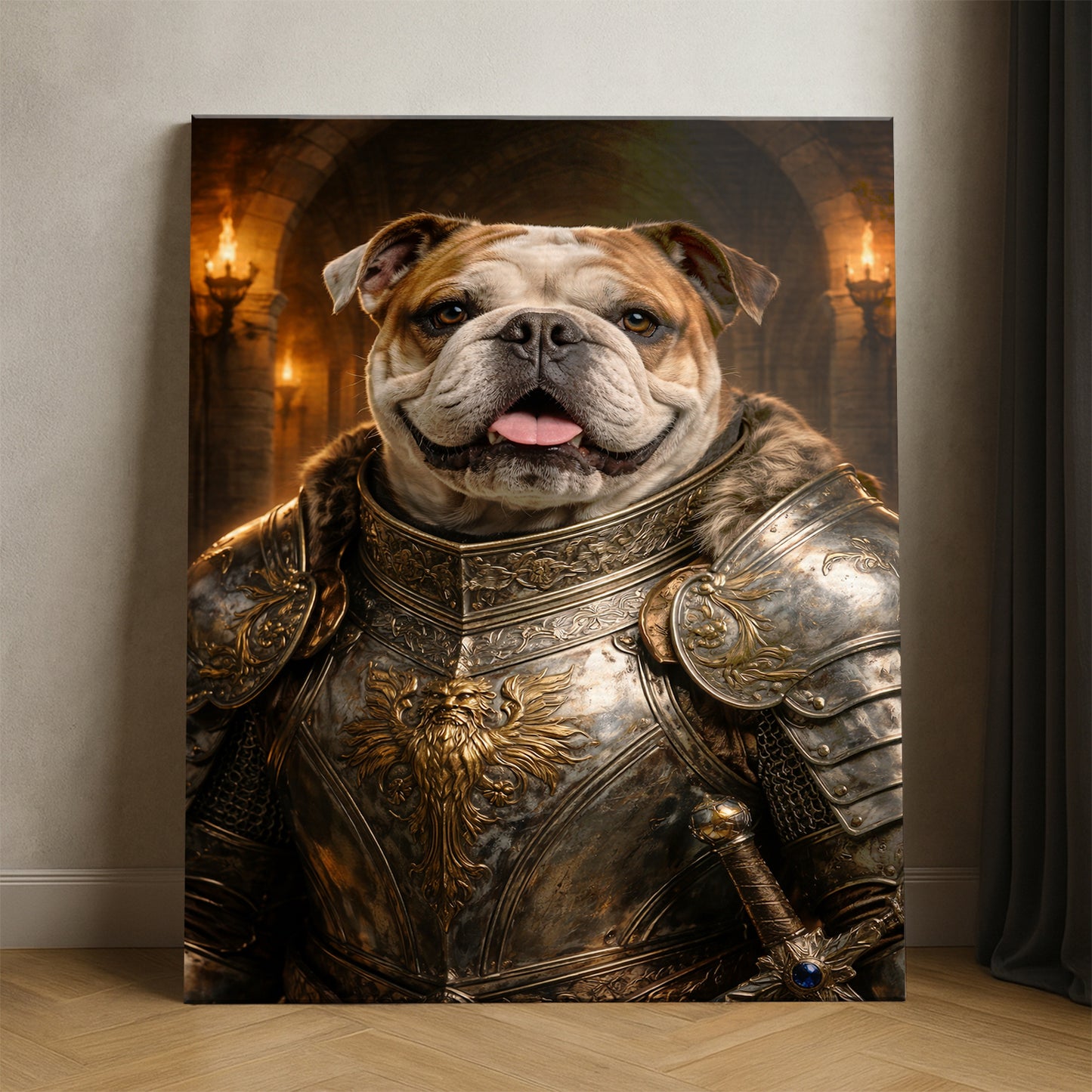 Custom Photo Knight Royal Dog Canvas Gift For Dog Lovers