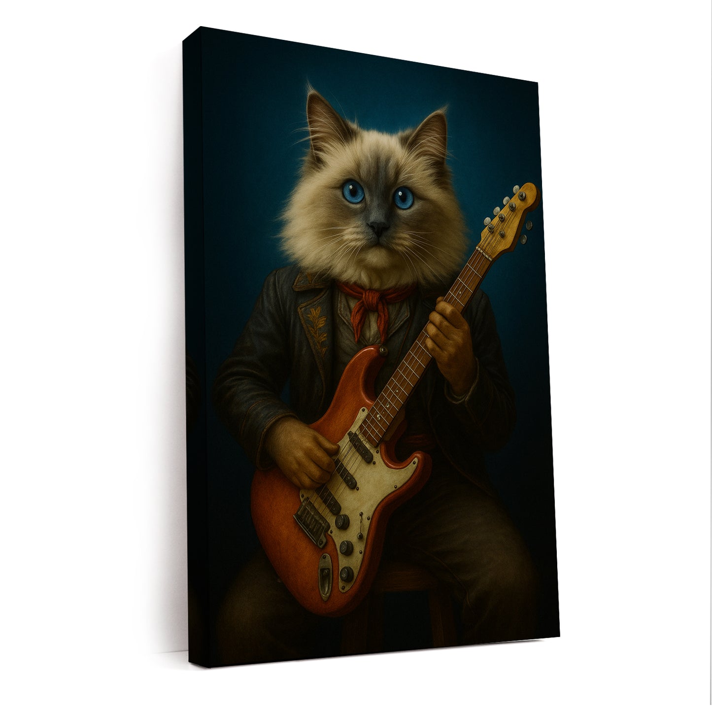 Custom Photo Cat Rock n Roll Canvas Gift For Cat Lovers