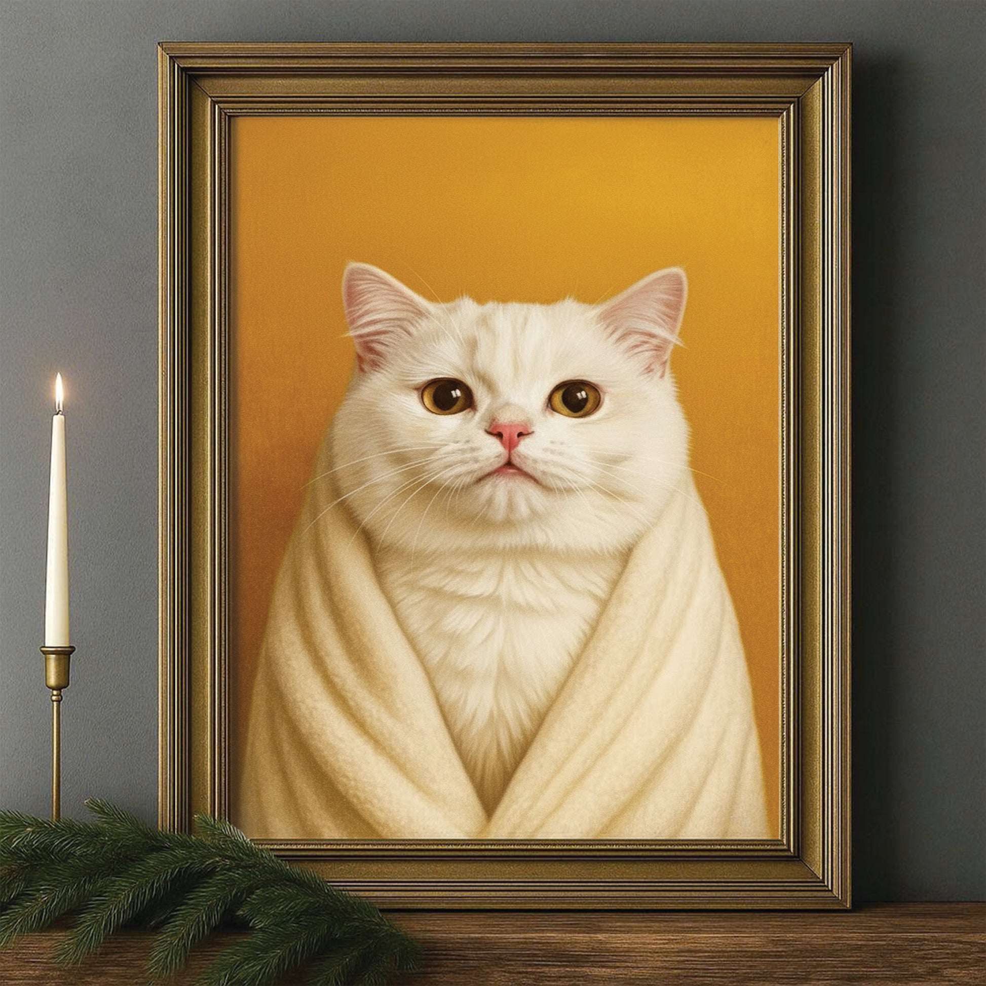 Custom Photo Cat Bathroom Style 30 Canvas Framed Wall Art Gift For Cat Lovers