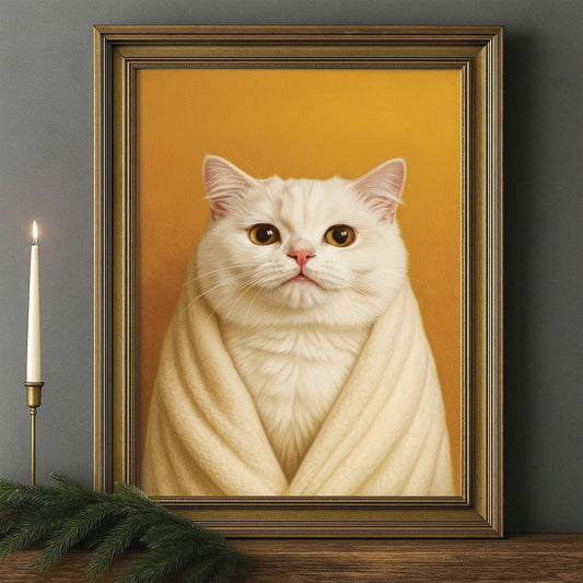 Custom Photo Cat Bathroom Style 30 Canvas Framed Wall Art Gift For Cat Lovers