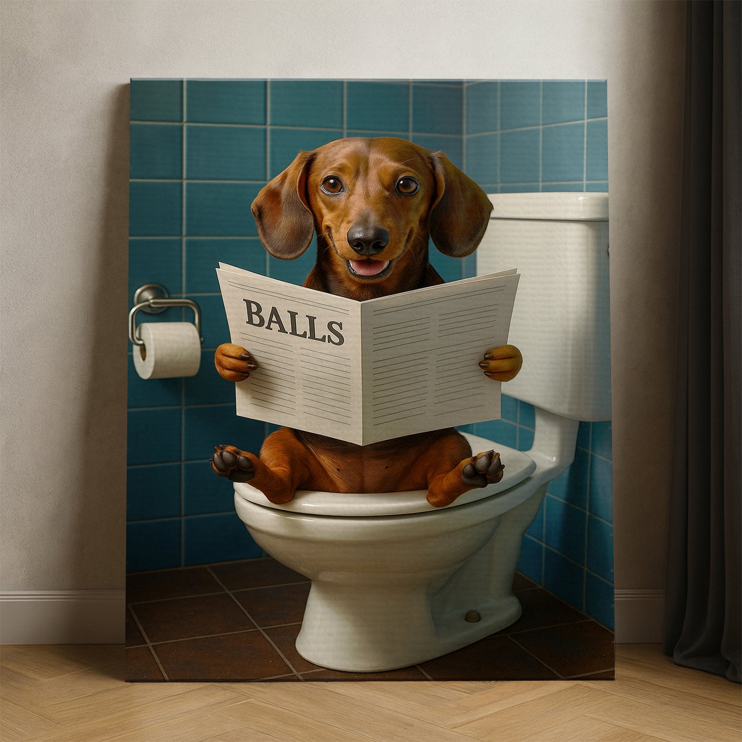 Custom Photo Dog Bathroom Style 7 Canvas Gift For Dog Lovers