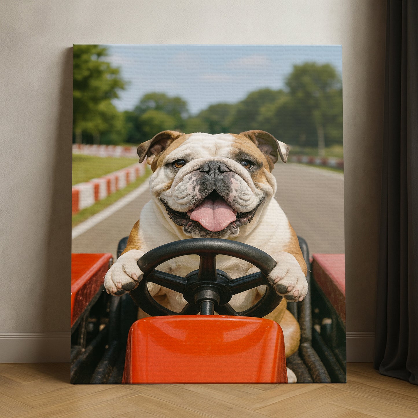 Custom Photo Dog Go Kart Canvas Gift For Dog Lovers