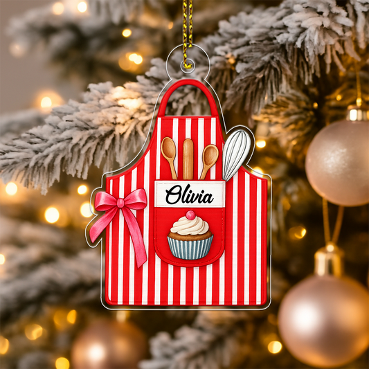 Custom Name Aprons For Bakers Acrylic Ornament Christmas Gift