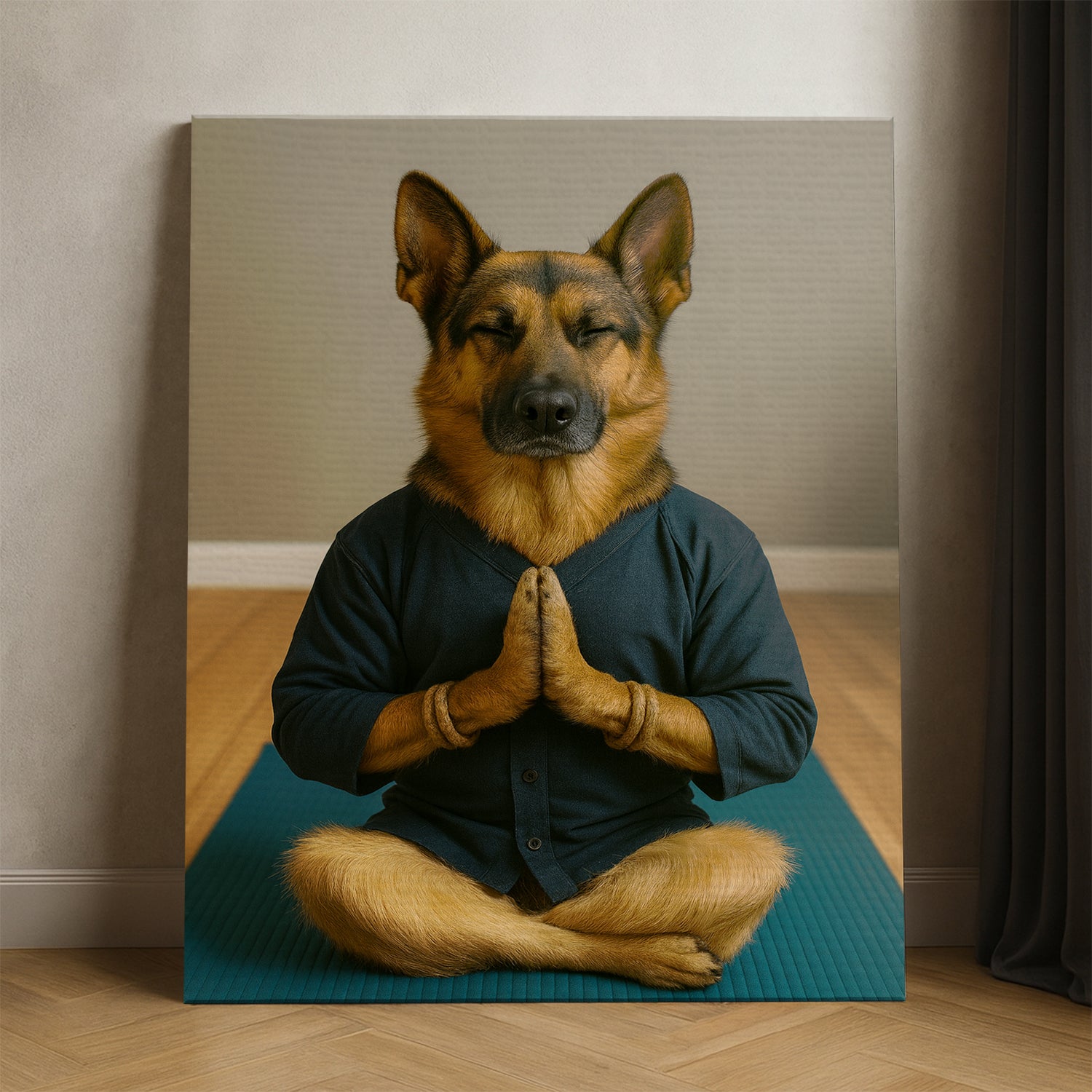 Custom Photo Yoga Dog Canvas Gift For Dog Lovers