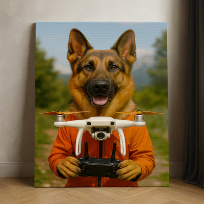 Custom Photo Drone Pilot Dog Canvas Gift For Dog Lovers