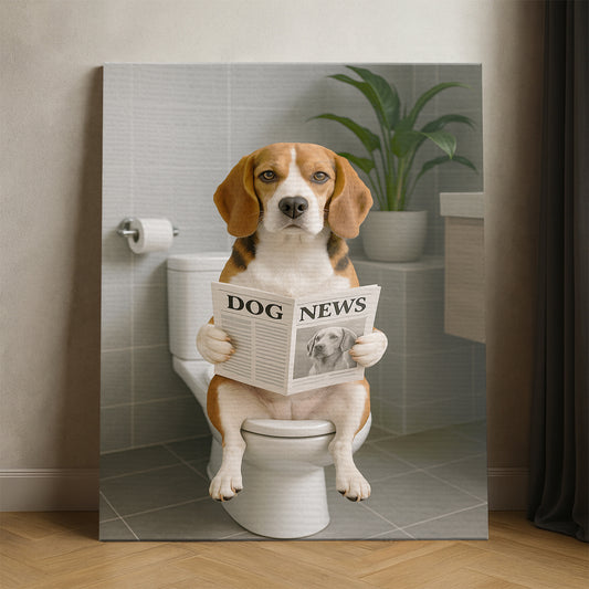 Custom Photo Dog Bathroom Style 4 Canvas Gift For Dog Lovers