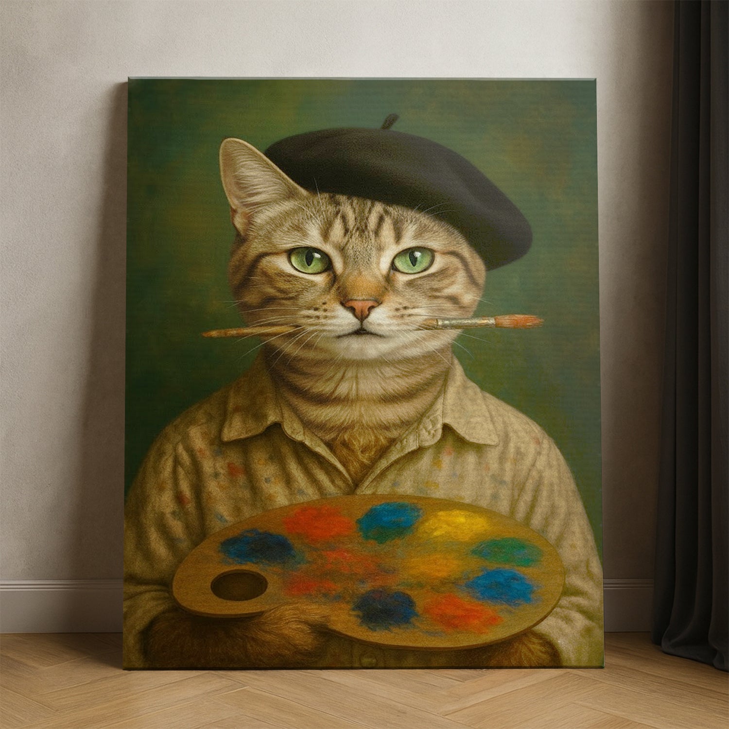 Custom Photo Artist Cat Canvas Gift For Cat Lovers
