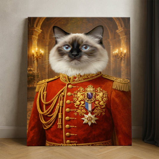 Custom Photo Royal King Cat Style 02 Canvas Gift For Cat Lovers