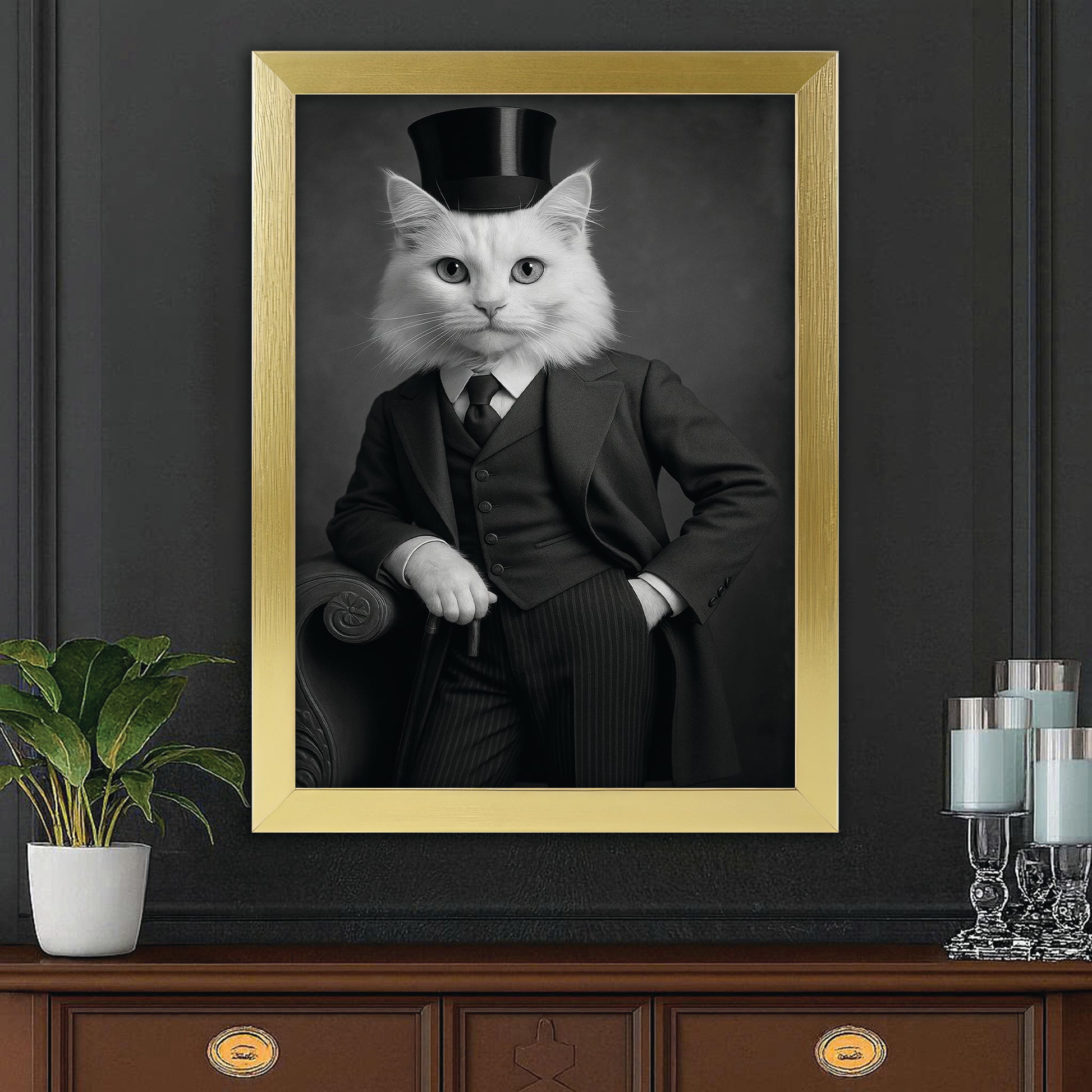 Custom Photo Gentleman Cat Gift For Cat Lovers