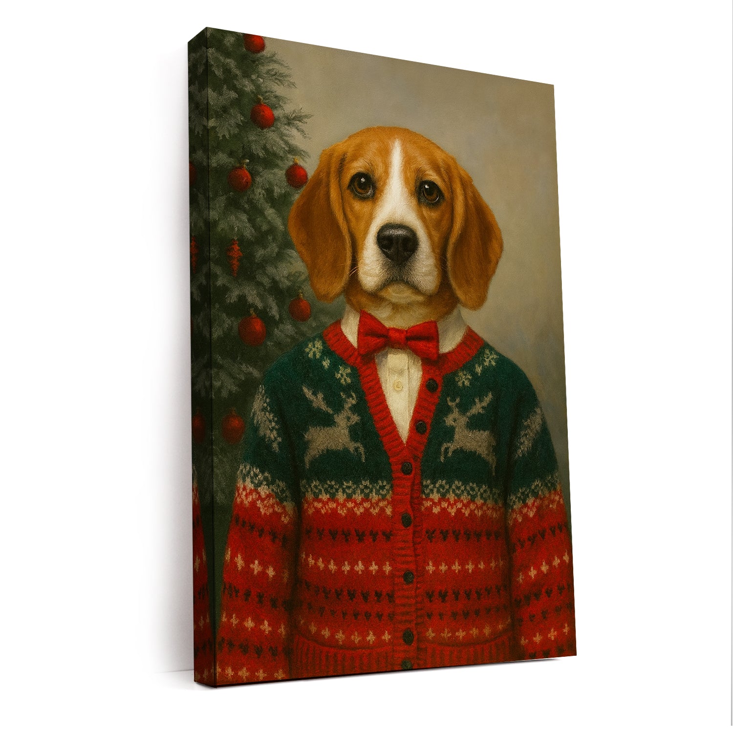 Custom Photo Christmas Dog Canvas Gift For Dog Lovers