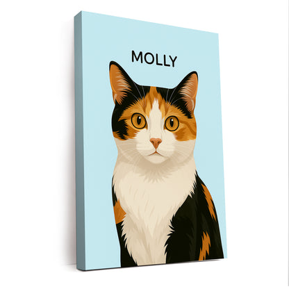 Custom Photo Minimalist Classic Cat Canvas Gift For Cat Lovers