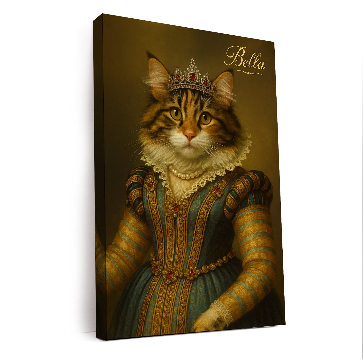 Custom Photo Sapphire Queen Cat Canvas Gift For Cat Lovers