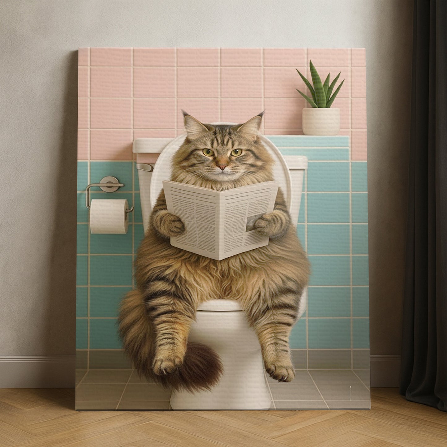 Custom Photo Cat Bathroom Style 8 Canvas Gift For Cat Lovers